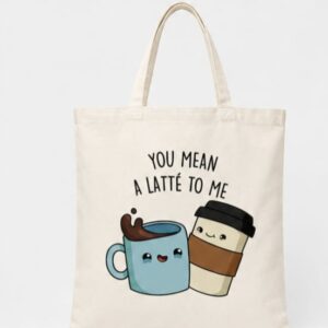 Printed Tote Latte